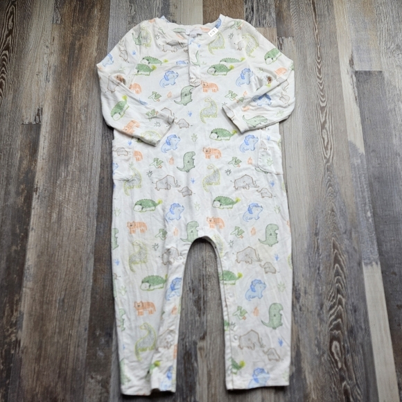 Angel Dear Raglan Henley Romper 18-24m Safari Print Dinosaurs Dinos - Picture 1 of 6